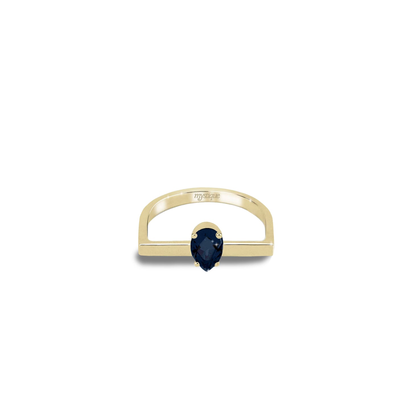 Anel Porta Azul Quadrado - Base em Ouro 18k